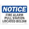 Signmission OSHA Notice, 3.5" Height, Fire Alarm Pull Station Located Below Sign, 5" X 3.5", Landscape OS-NS-D-35-L-12543 - alternate 1